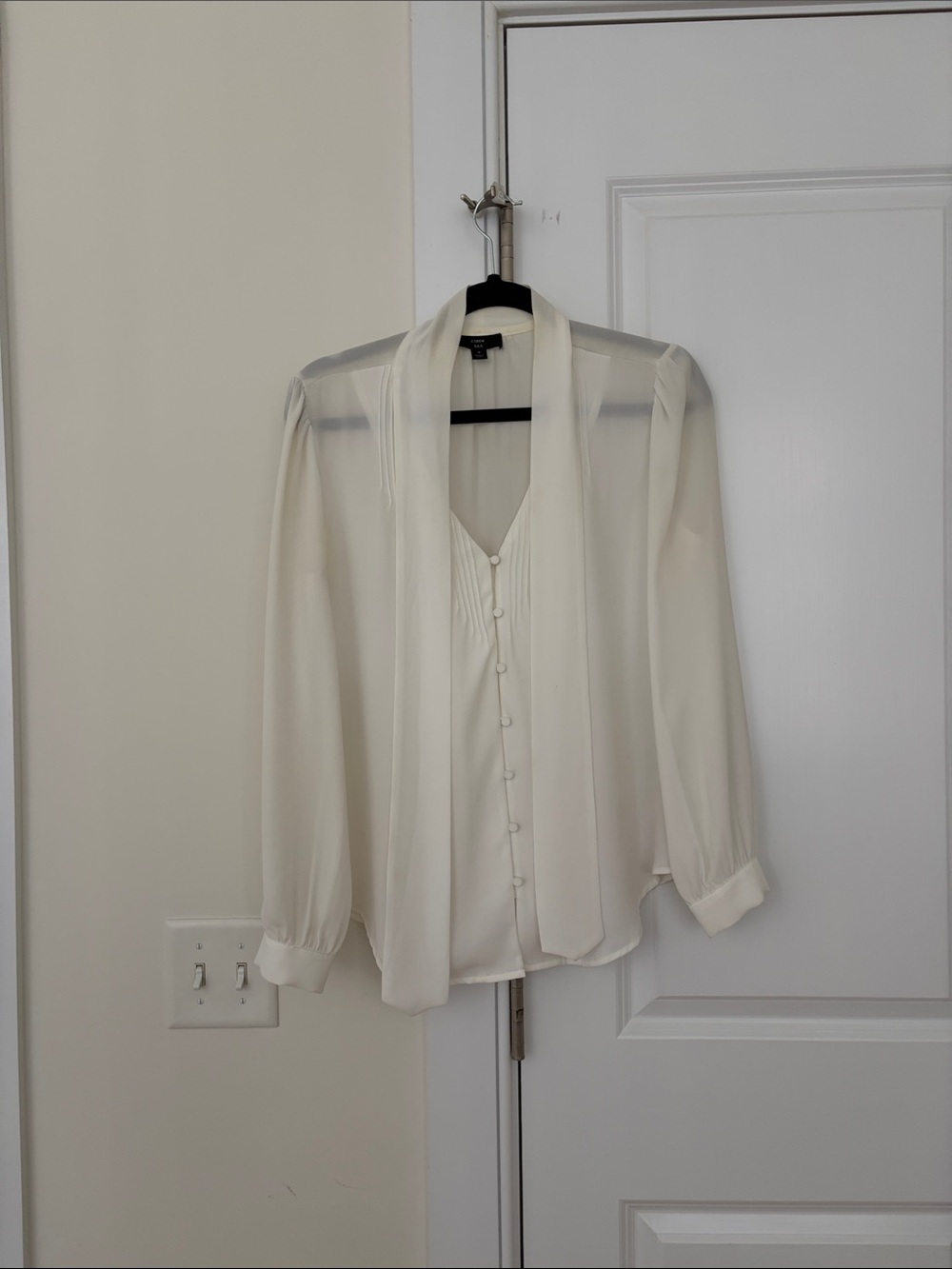 J. Crew Cream Blouse with tie